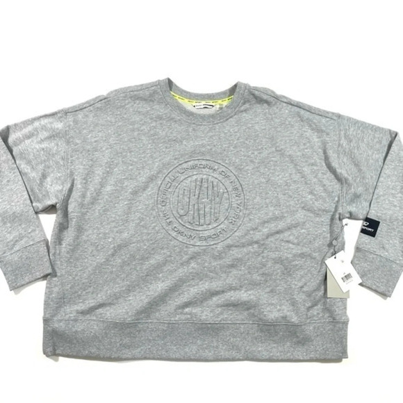 New DKNY Sport Logo Sweatshirt Pullover Grey Size 2X Plus - Picture 1 of 6